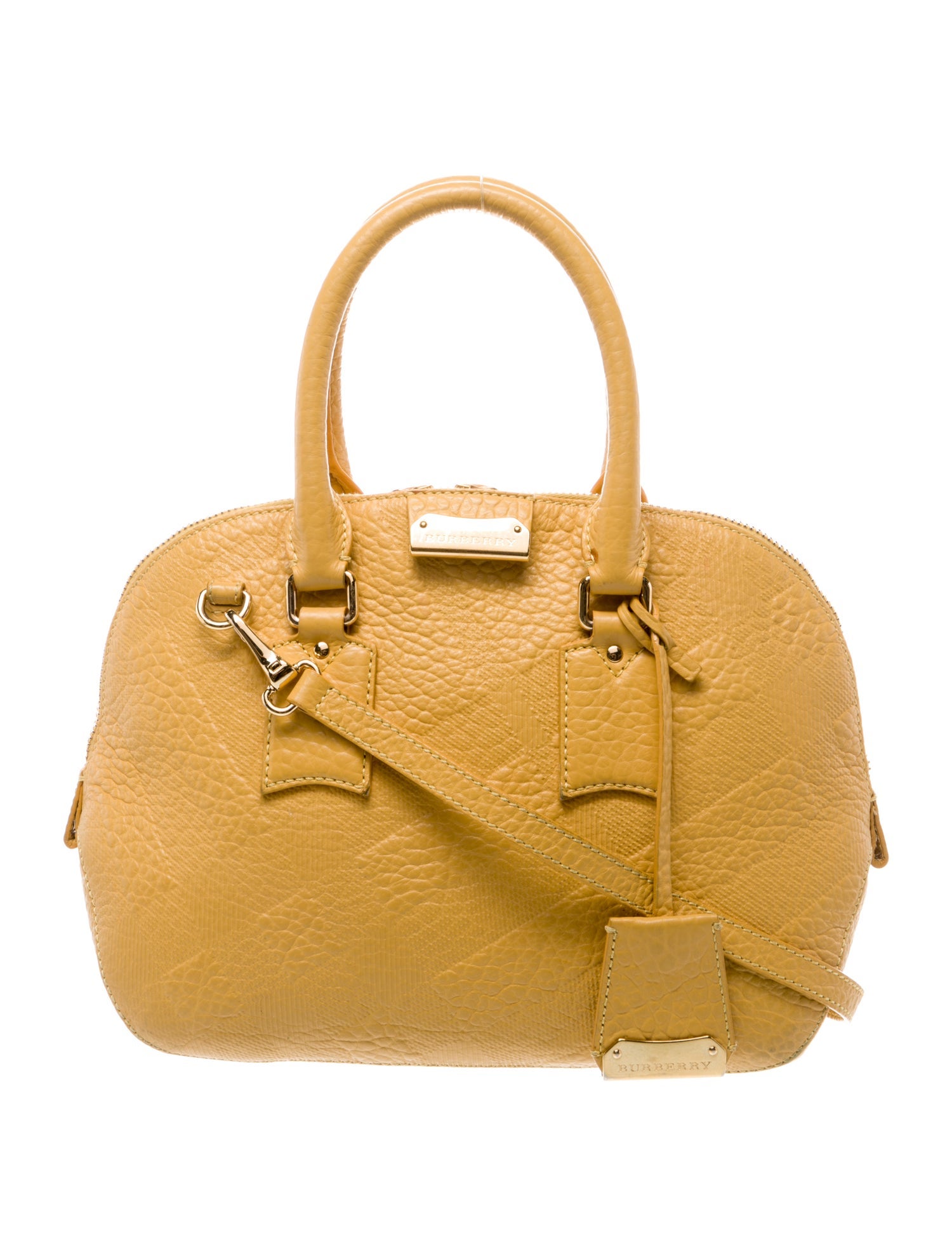 Burberry Leather Calf Grain Leather Handle Bag